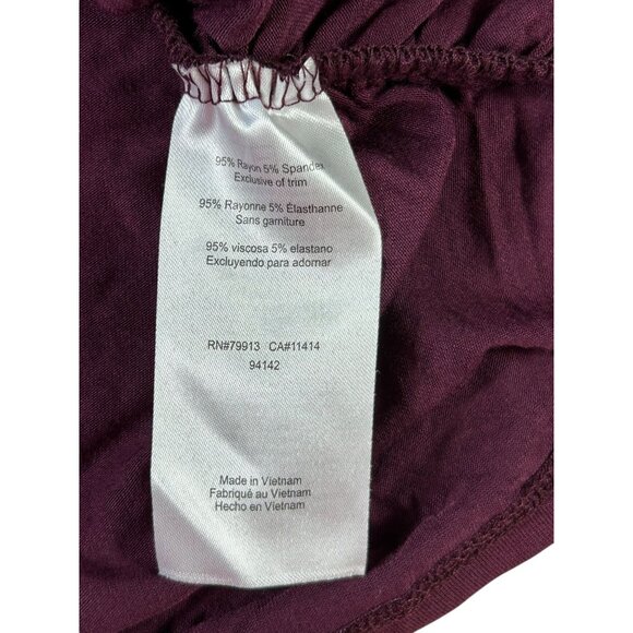 NEW Motherhood Maternity Purple Shirt V Neck Long Sleeve Stretch Size M NWT - Picture 4 of 5